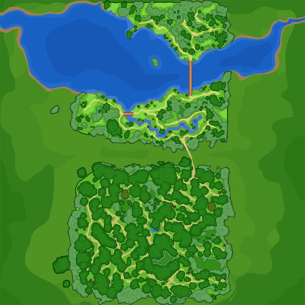 Geffen River map — 24 exploration chests
