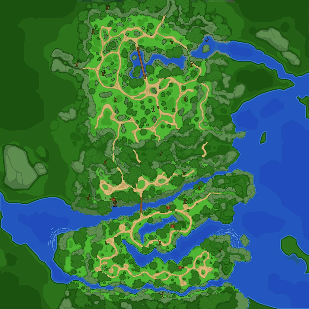 Goblin Forest map — 24 exploration chests