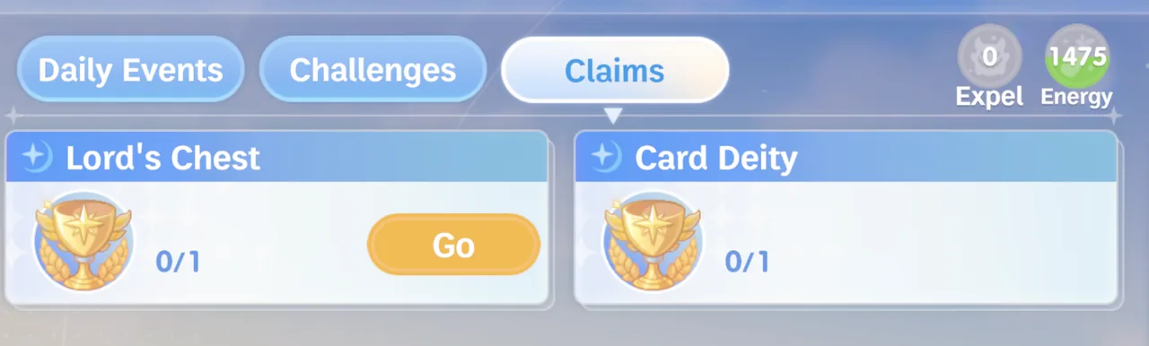 Activity window with a Claims tab