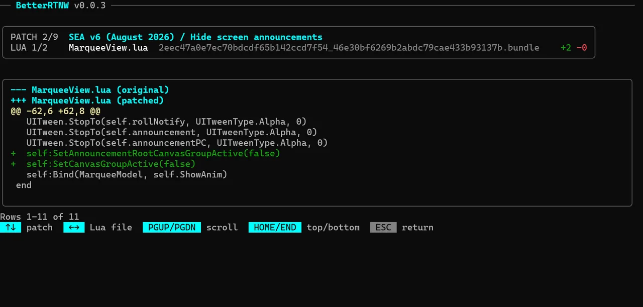 Readable source diff